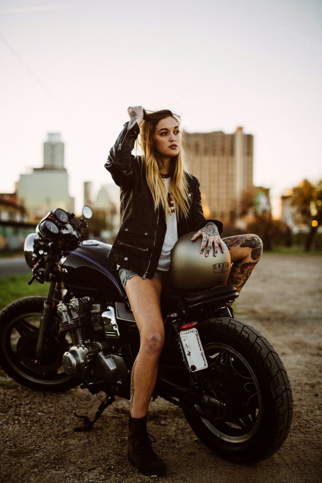 Beautiful girls and bikes in Lodz
