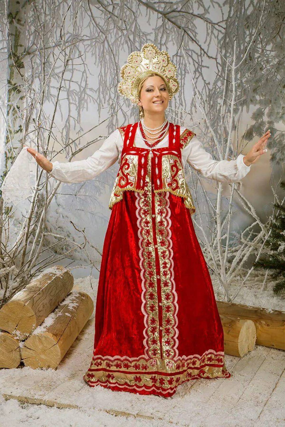 Girls in Slavic costumes in Lodz