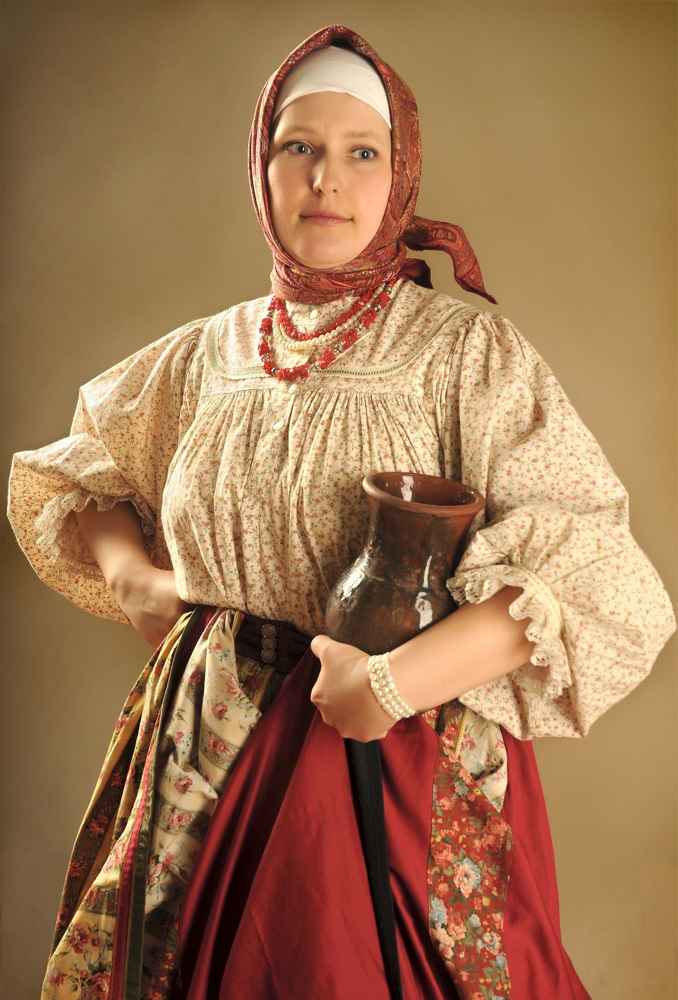 Girls in Slavic costumes in Lodz