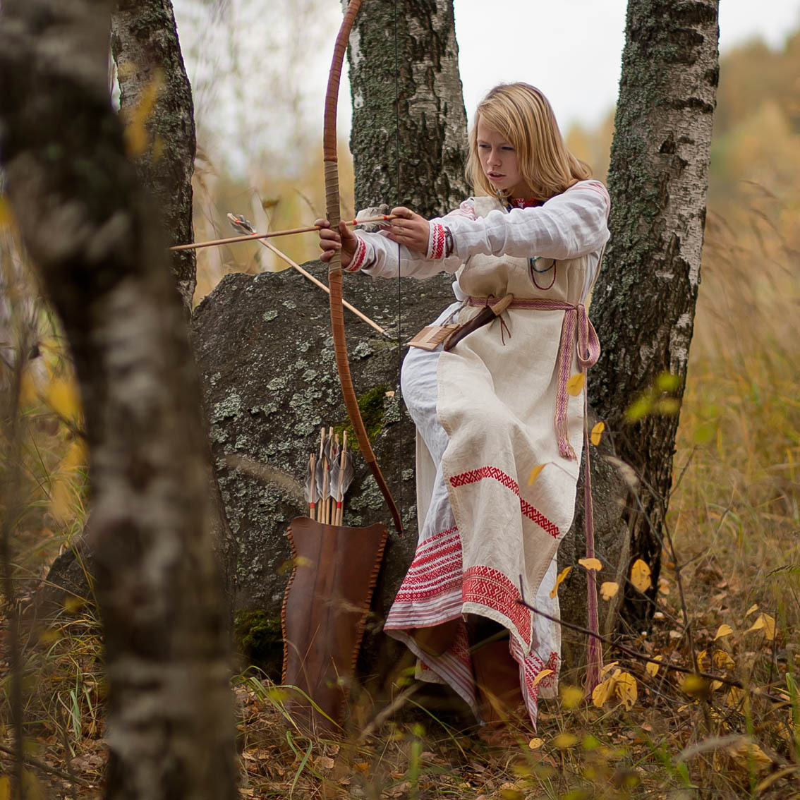 Sexy photo Girls in Slavic costumes in Lodz